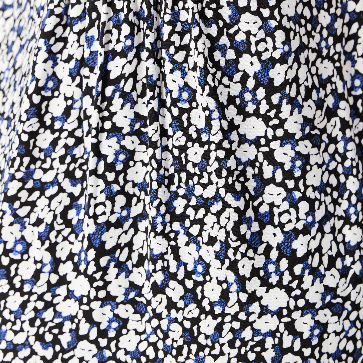 Robe évasée manches courtes bleu femme