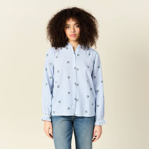 Chemise manches longues blanc femme