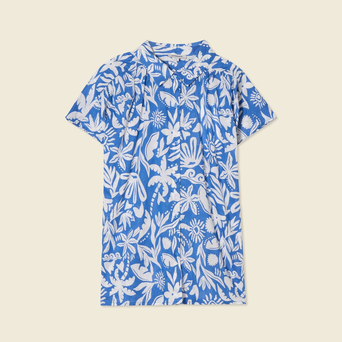 Blouse manches courtes bleu femme