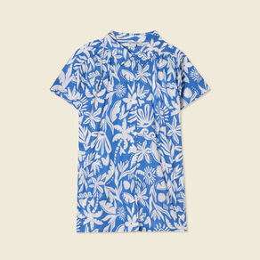 Blouse manches courtes bleu femme