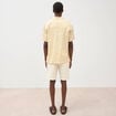 Chemise print&eacute;e manches courtes jaune paille homme