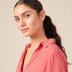 Blouse manches longues terracotta femme