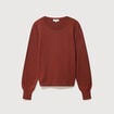 Pull manches longues marron cognac femme