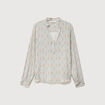 Blouse manches longues bleu gris femme
