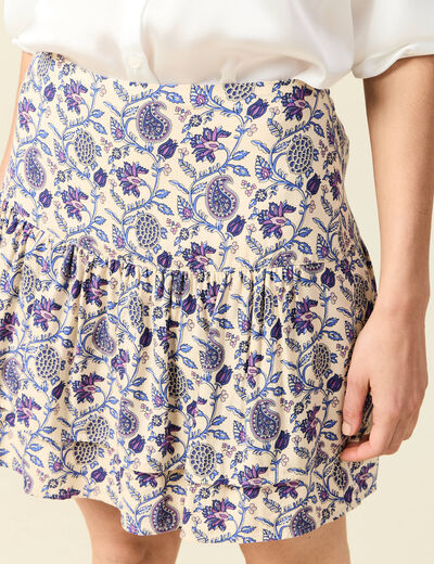Jupe fluide doublée bleu femme