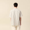 Chemise col classique manches courtes ecru homme