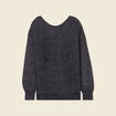 Pull manches longues ajouré noir femme
