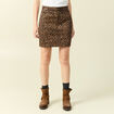 Jupe stretch avec ceinture amovible marron cognac femme