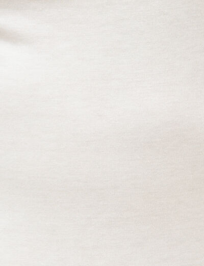 T-shirt ajust&eacute; manches courtes ecru femme