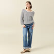 Pull manches longues ecru femme