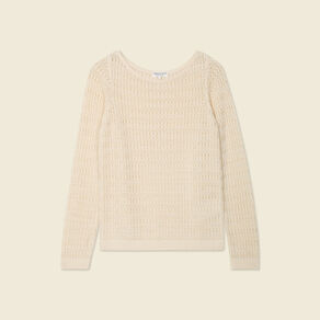 pull manches longues ajoure ecru femme Pull manches longues ajouré ecru femme