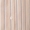 Chemise ray&eacute;e en coton manches longues beige homme