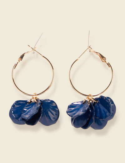 Boucles d'oreilles pendantes bleu marine femme