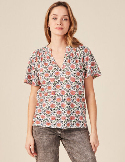 T-shirt éco-responsable ecru femme