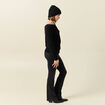 Pull manches longues ajouré noir femme