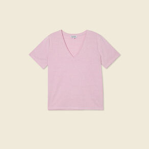 T-shirt manches courtes rose clair femme