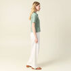 Polo en maille vert kaki femme