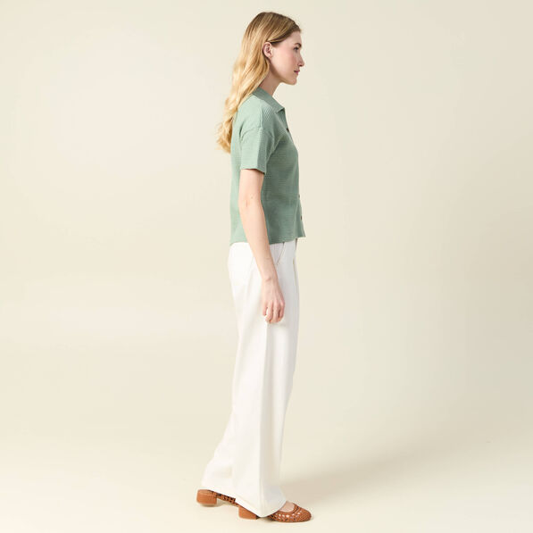 polo en maille vert kaki femme Polo en maille vert kaki femme