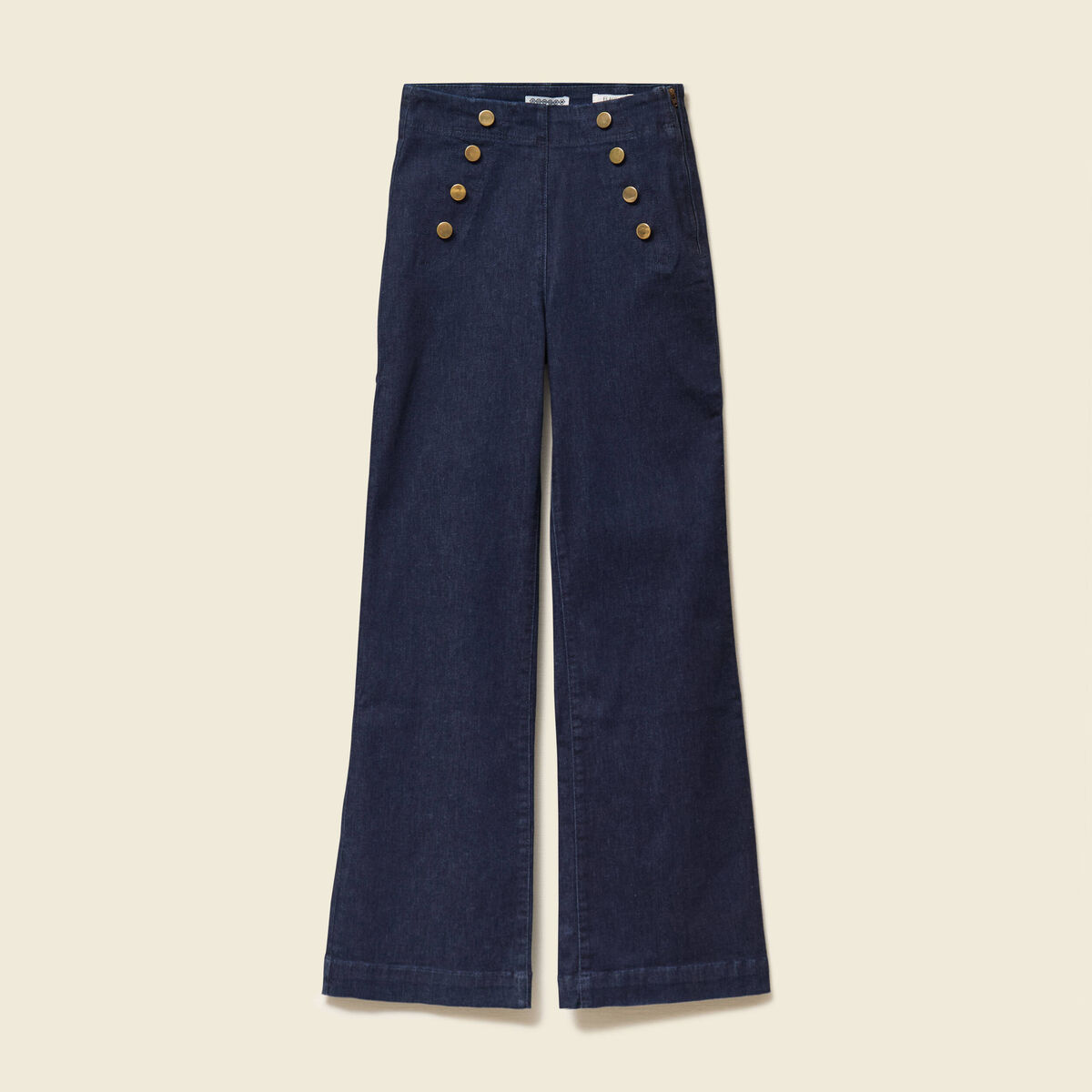 Jeans bootcut taille haute 7/8&egrave;me denim brut femme