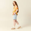 Chemise manches courtes orange corail femme