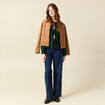 Gilet oversize manches longues vert fonc&eacute; femme