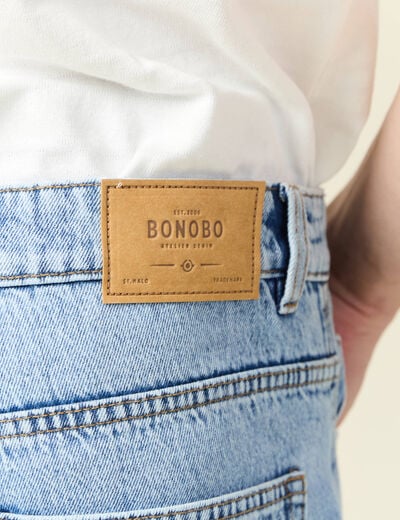 Jeans large 5 poches denim snow bleach homme