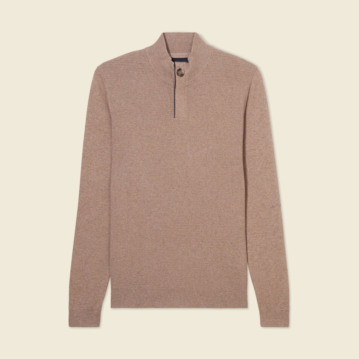 Pull manches longues beige homme