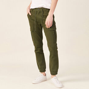 pantalon cargo taille a cordon vert kaki homme Pantalon cargo taille à cordon vert kaki homme