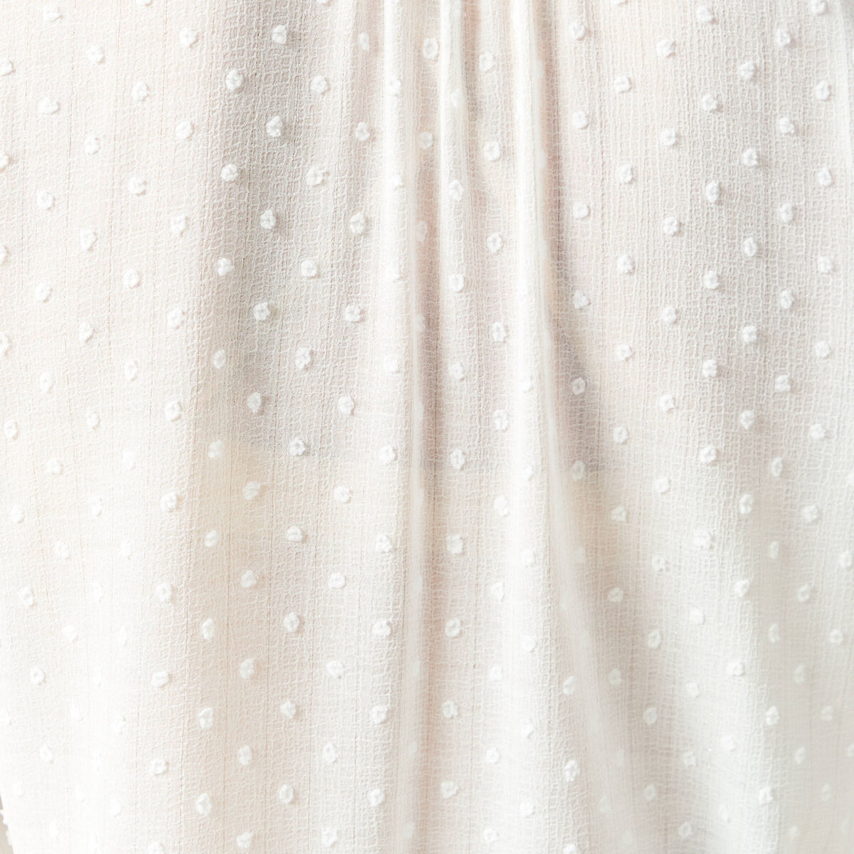 Blouse manches longues col tunisien blanc femme