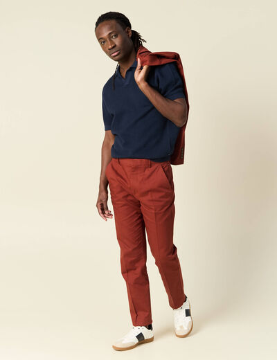 Polo manches courtes bleu marine homme