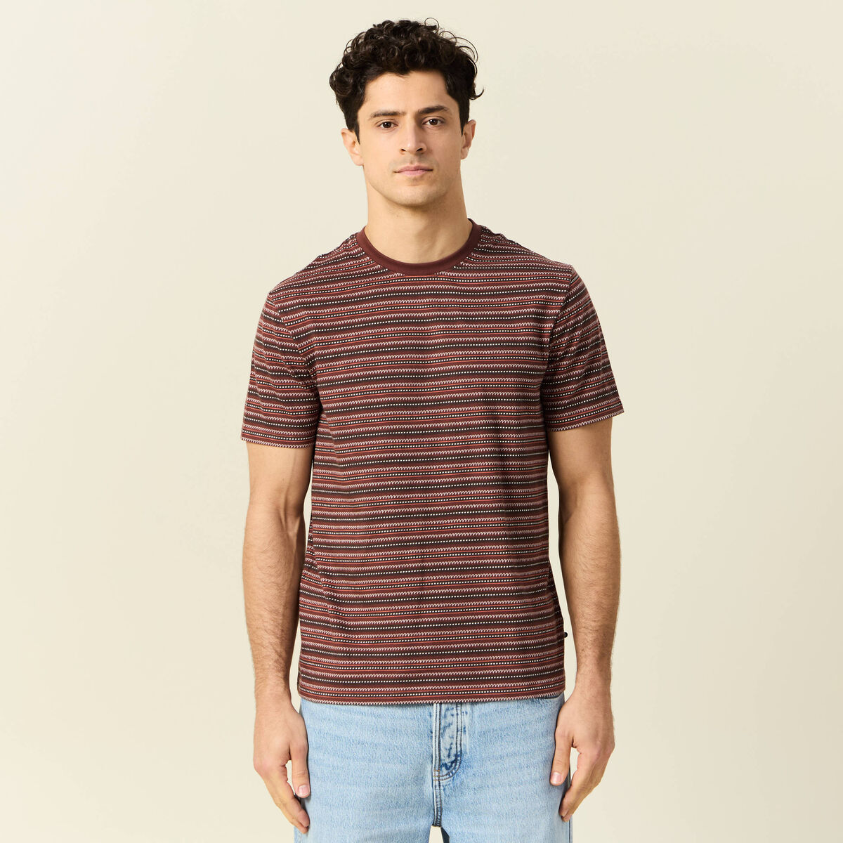 T-shirt manches courtes bordeaux homme