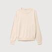 Pull oversize col rond manches longues creme femme