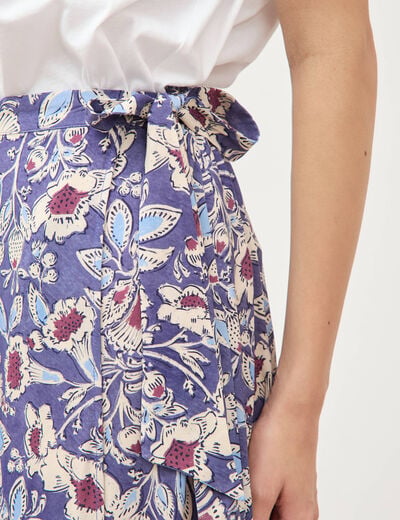 Jupe fluide bleu femme