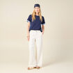 T-shirt manches courtes bleu marine femme