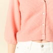 Gilet manches 3/4 rose saumon femme