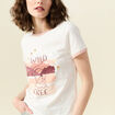 T-shirt manches courtes ivoire femme