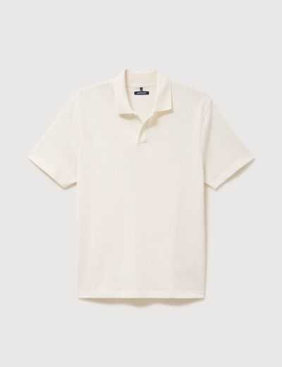 Polo droit col polo manches courtes ecru homme
