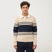 Pull manches longues en coton beige homme