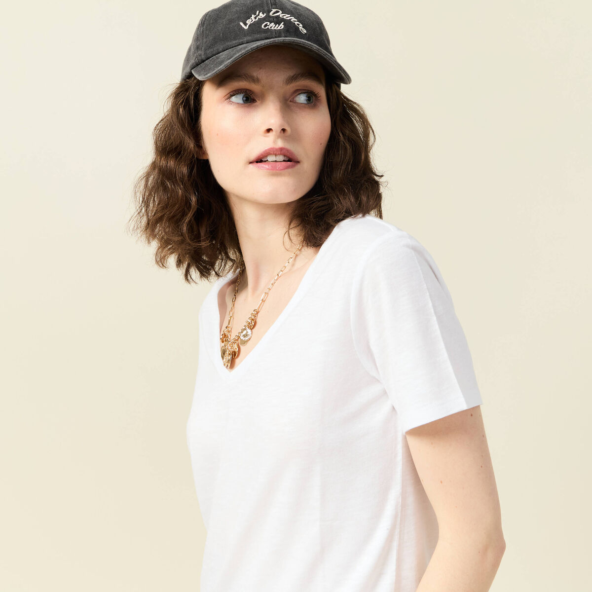 T-shirt manches courtes blanc femme