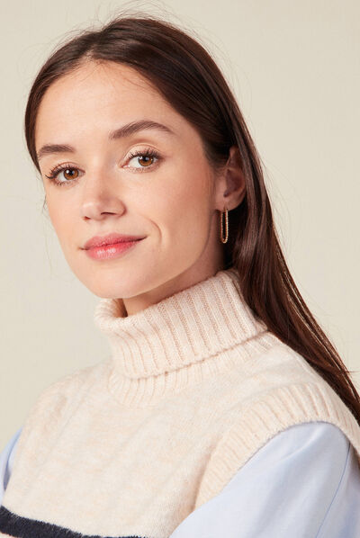 Pull sans manches creme femme