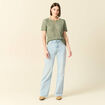 T-shirt manches courtes vert kaki femme