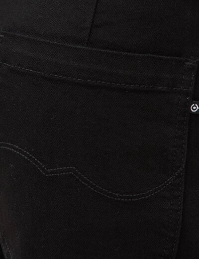 Jeans large taille haute denim noir femme