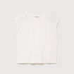 T-shirt droit sans manches col rond ecru femme