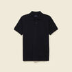 Polo cintr&eacute; en coton manches courtes noir homme