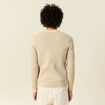 Pull manches longues col rond sable homme