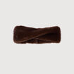 Bandeau imitation fourrure marron fonc&eacute; femme