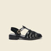 Sandales plates noir femme