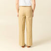 Pantalon large taille haute beige femme