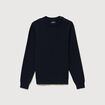 Pull manches longues col rond bleu marine homme
