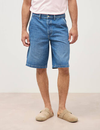 Bermuda en jean coton denim stone homme